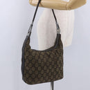 GUCCI GG Canvas Shoulder Bag Brown Silver 001 3814 3754 Auth BA14420-23