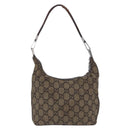 GUCCI GG Canvas Shoulder Bag Brown Silver 001 3814 3754 Auth BA14420-3