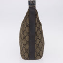 GUCCI GG Canvas Shoulder Bag Brown Silver 001 3814 3754 Auth BA14420-4