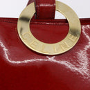 CELINE Shoulder Bag Patent leather Red Gold Auth BA14422A-17