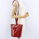 CELINE Shoulder Bag Patent leather Red Gold Auth BA14422A-23