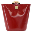 CELINE Shoulder Bag Patent leather Red Gold Auth BA14422A-2