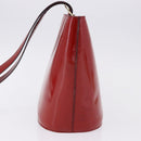 CELINE Shoulder Bag Patent leather Red Gold Auth BA14422A-5