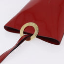 CELINE Shoulder Bag Patent leather Red Gold Auth BA14422A-7