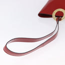 CELINE Shoulder Bag Patent leather Red Gold Auth BA14422A-8