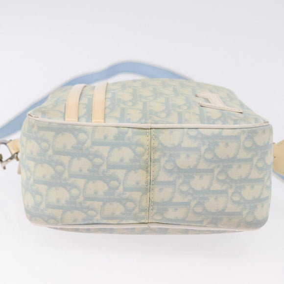 Christian Dior Trotter Canvas Shoulder Bag PVC Light Blue Silver Auth BA14424