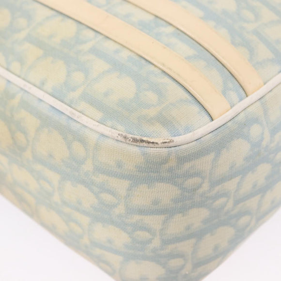 Christian Dior Trotter Canvas Shoulder Bag PVC Light Blue Silver Auth BA14424