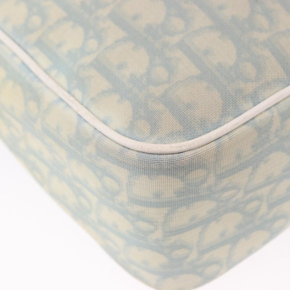 Christian Dior Trotter Canvas Shoulder Bag PVC Light Blue Silver Auth BA14424