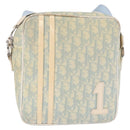 Christian Dior Trotter Canvas Shoulder Bag PVC Light Blue Silver Auth BA14424-13