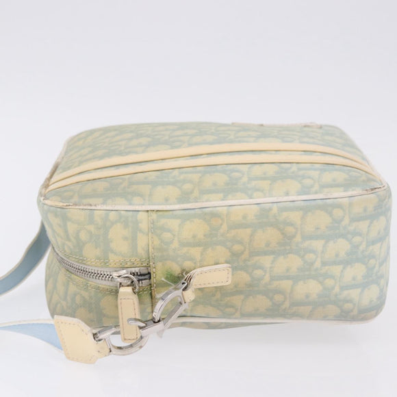 Christian Dior Trotter Canvas Shoulder Bag PVC Light Blue Silver Auth BA14424