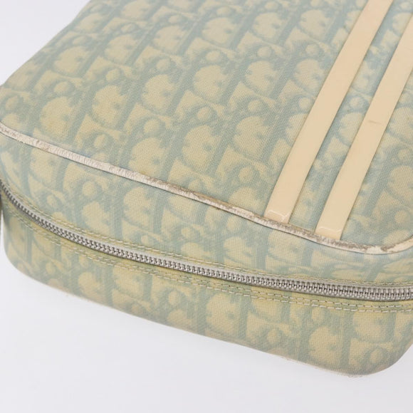 Christian Dior Trotter Canvas Shoulder Bag PVC Light Blue Silver Auth BA14424