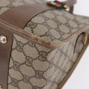 GUCCI GG Supreme Web Sherry Line Hand Bag PVC Beige Gold 41 02 039 Auth BA14425-14