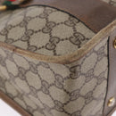 GUCCI GG Supreme Web Sherry Line Hand Bag PVC Beige Gold 41 02 039 Auth BA14425-15