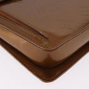LOUIS VUITTON Monogram Vernis Motto Accessory Pouch Bronze M91138 Auth BA14426-9