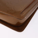 LOUIS VUITTON Monogram Vernis Motto Accessory Pouch Bronze M91138 Auth BA14426-14