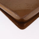 LOUIS VUITTON Monogram Vernis Motto Accessory Pouch Bronze M91138 Auth BA14426-15