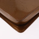 LOUIS VUITTON Monogram Vernis Motto Accessory Pouch Bronze M91138 Auth BA14426-16