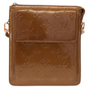 LOUIS VUITTON Monogram Vernis Motto Accessory Pouch Bronze M91138 Auth BA14426-13