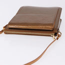 LOUIS VUITTON Monogram Vernis Motto Accessory Pouch Bronze M91138 Auth BA14426-6