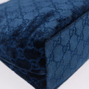 GUCCI GG Supreme Shoulder Bag Suede Blue Silver Auth BA14427A-12