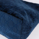 GUCCI GG Supreme Shoulder Bag Suede Blue Silver Auth BA14427A-13
