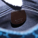 GUCCI GG Supreme Shoulder Bag Suede Blue Silver Auth BA14427A-14