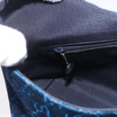 GUCCI GG Supreme Shoulder Bag Suede Blue Silver Auth BA14427A-18