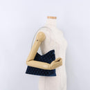 GUCCI GG Supreme Shoulder Bag Suede Blue Silver Auth BA14427A-21