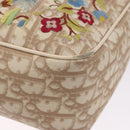 Christian Dior Trotter Canvas Shoulder Bag PVC Beige Silver Auth BA14428-11
