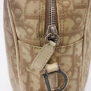 Christian Dior Trotter Canvas Shoulder Bag PVC Beige Silver Auth BA14428-14
