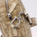 Christian Dior Trotter Canvas Shoulder Bag PVC Beige Silver Auth BA14428-15