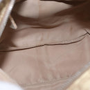 Christian Dior Trotter Canvas Shoulder Bag PVC Beige Silver Auth BA14428-17