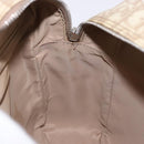 Christian Dior Trotter Canvas Shoulder Bag PVC Beige Silver Auth BA14428-18