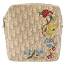 Christian Dior Trotter Canvas Shoulder Bag PVC Beige Silver Auth BA14428-2