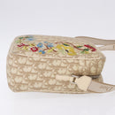 Christian Dior Trotter Canvas Shoulder Bag PVC Beige Silver Auth BA14428-4