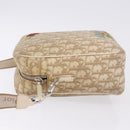 Christian Dior Trotter Canvas Shoulder Bag PVC Beige Silver Auth BA14428-5