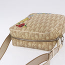 Christian Dior Trotter Canvas Shoulder Bag PVC Beige Silver Auth BA14428-6