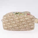 Christian Dior Trotter Canvas Shoulder Bag PVC Beige Silver Auth BA14428-9