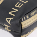 CHANEL Central Station Tote Bag PVC Canvas Black Silver CC Auth BA14429-11