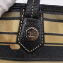 CHANEL Central Station Tote Bag PVC Canvas Black Silver CC Auth BA14429-15