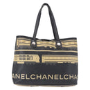 CHANEL Central Station Tote Bag PVC Canvas Black Silver CC Auth BA14429-4