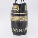 CHANEL Central Station Tote Bag PVC Canvas Black Silver CC Auth BA14429-5