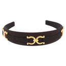 Salvatore Ferragamo Katyusha Hair Clip Canvas Brown Auth BA14430A-2