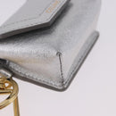 CELINE Case for AirPods Pro Earphone Case Leather Silver Gold Auth BA14434M-8