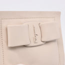 Salvatore Ferragamo Gancini Bifold Wallet Leather Ivory Silver Auth BA14437M-17