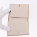 Salvatore Ferragamo Gancini Bifold Wallet Leather Ivory Silver Auth BA14437M-8
