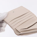 Salvatore Ferragamo Gancini Bifold Wallet Leather Ivory Silver Auth BA14437M-19