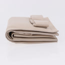 Salvatore Ferragamo Gancini Bifold Wallet Leather Ivory Silver Auth BA14437M-3