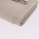 Salvatore Ferragamo Gancini Bifold Wallet Leather Ivory Silver Auth BA14437M-14