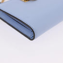 Salvatore Ferragamo Gancini Chain Shoulder Wallet Leather Blue Auth BA14439M-10